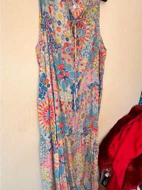 Monsoon Multicolor Floral Maxi Dress in Blue, Pink, Yellow
